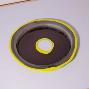 Try Tray Round - Clear Fumè, Fluo Yellow
