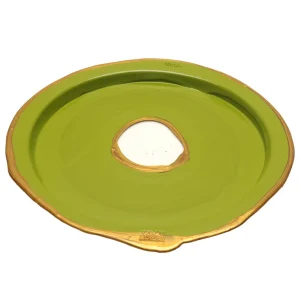 Try Tray Round - Matt Dust Green And Gold