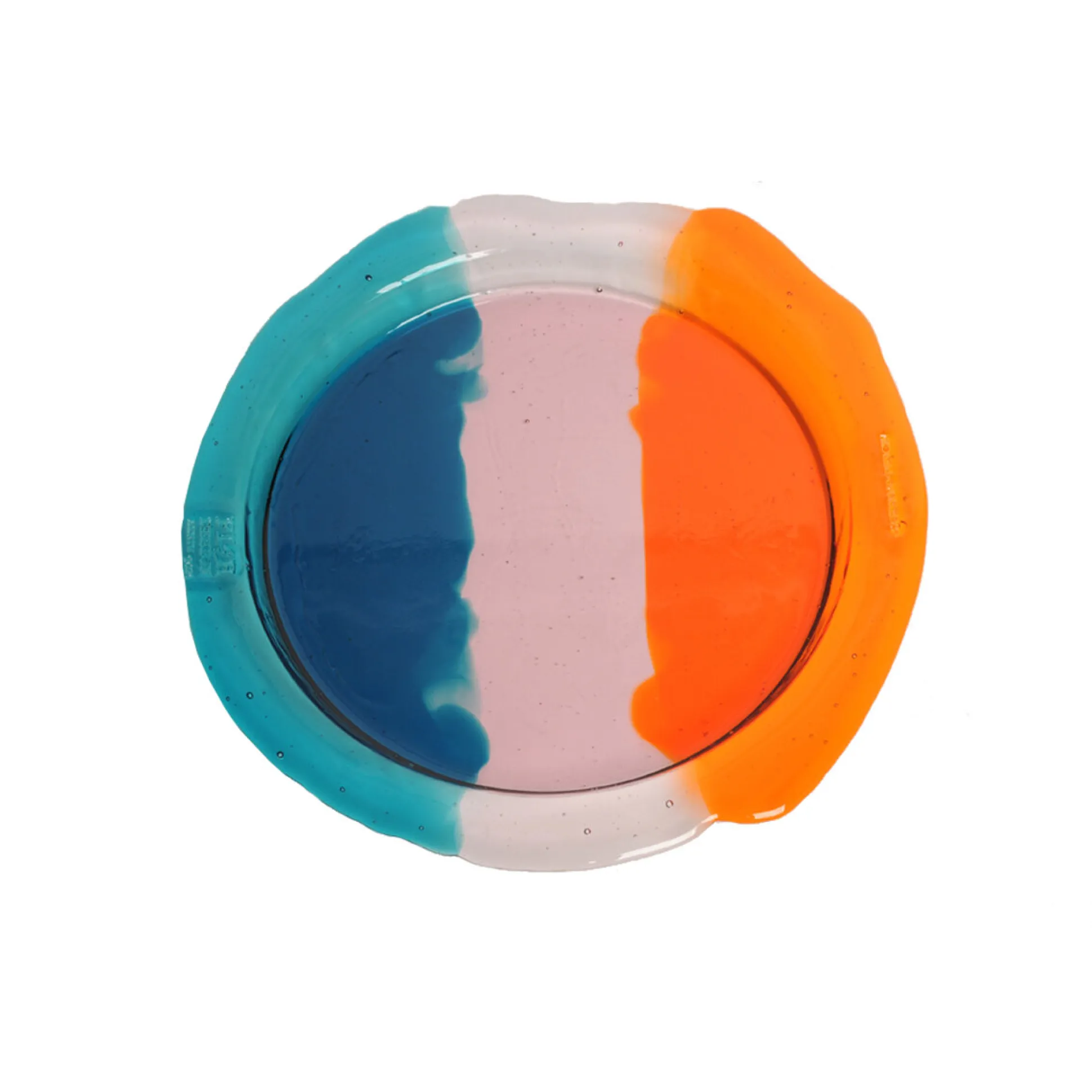 try_tray_round_stripes__c_0.webp Try Tray Round Stripes - Clear Pink, Emerald And Orange