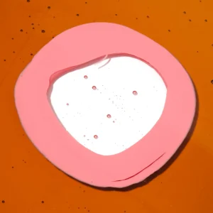 Try Tray Square - Clear Amber, Dark Salmon