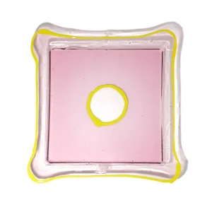 Try Tray Square - Clear Antique Pink, Fluo Yellow