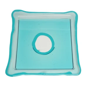 Try Tray Square - Clear Aqua, Matt Turquoise