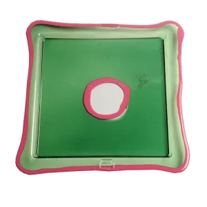 Try Tray Square - Clear Green, Matt Fuchsia