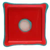 Try Tray Square - Clear Red And Matt Turquoise