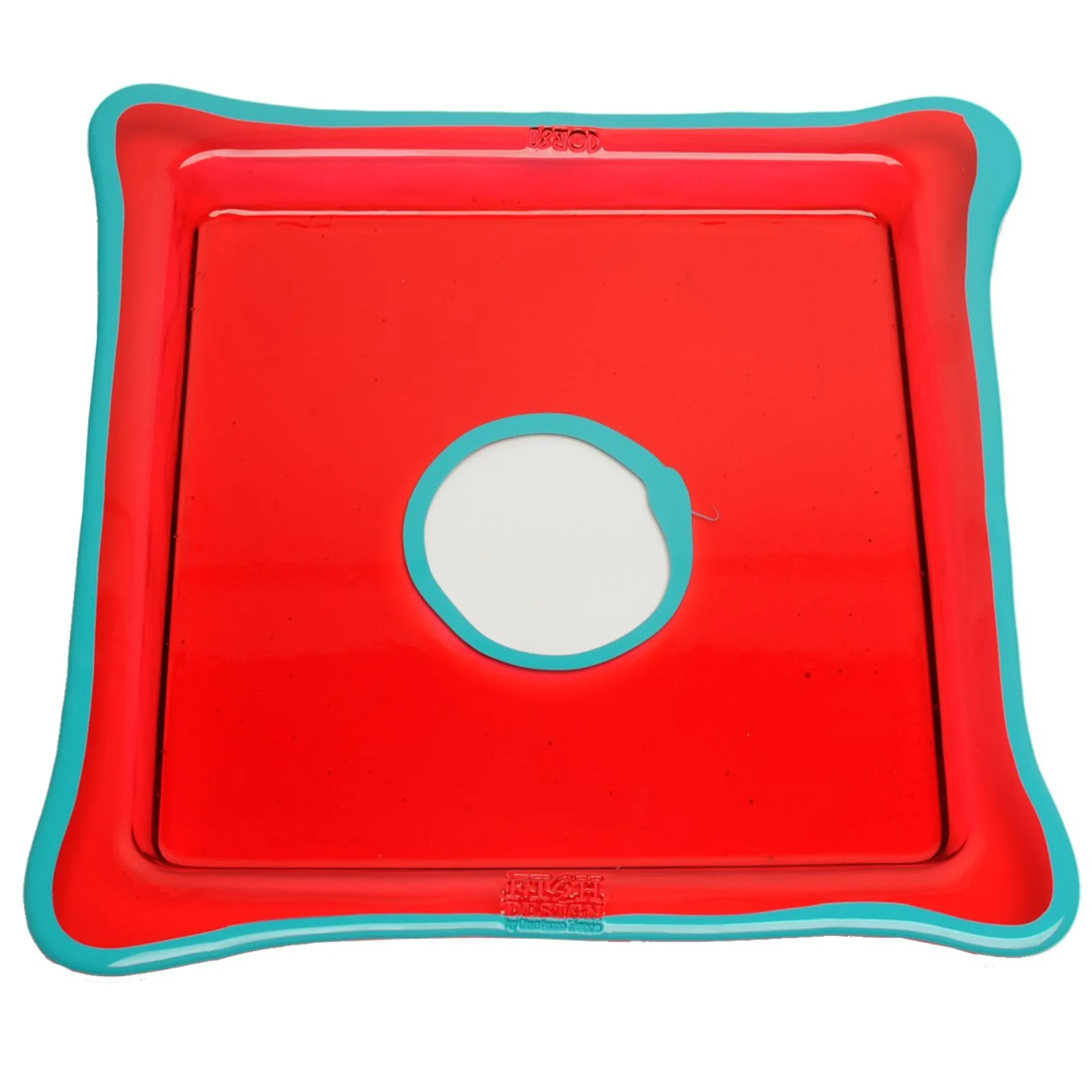 try_tray_square__clear_re_1.webp Try Tray Square - Clear Red And Matt Turquoise