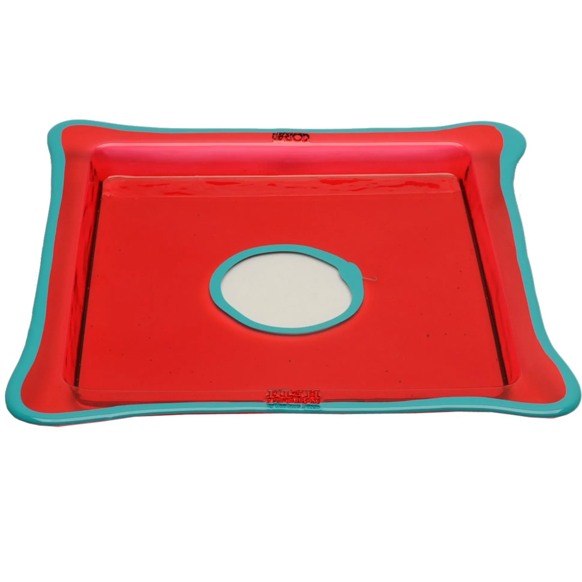 try_tray_square__clear_re_2.webp Try Tray Square - Clear Red And Matt Turquoise