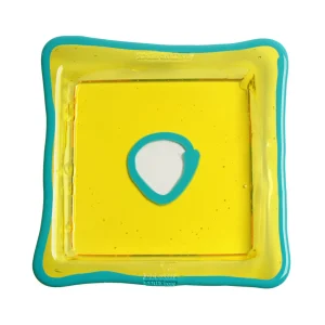 Try Tray Square - Clear Yellow And Matt Turquoise