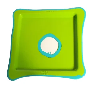 Try Tray Square - Matt Lime And Matt Turquoise