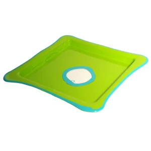 Try Tray Square - Matt Lime And Matt Turquoise