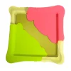 Try Tray Square Stripes - Matt Lime, Clear Bottle Green And Matt Fuchsia