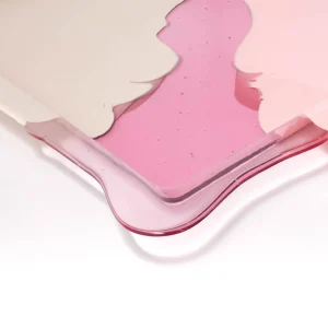 Try Tray Square Stripes - Matt Champagne, Clear Antique Pink And Matt Salmon