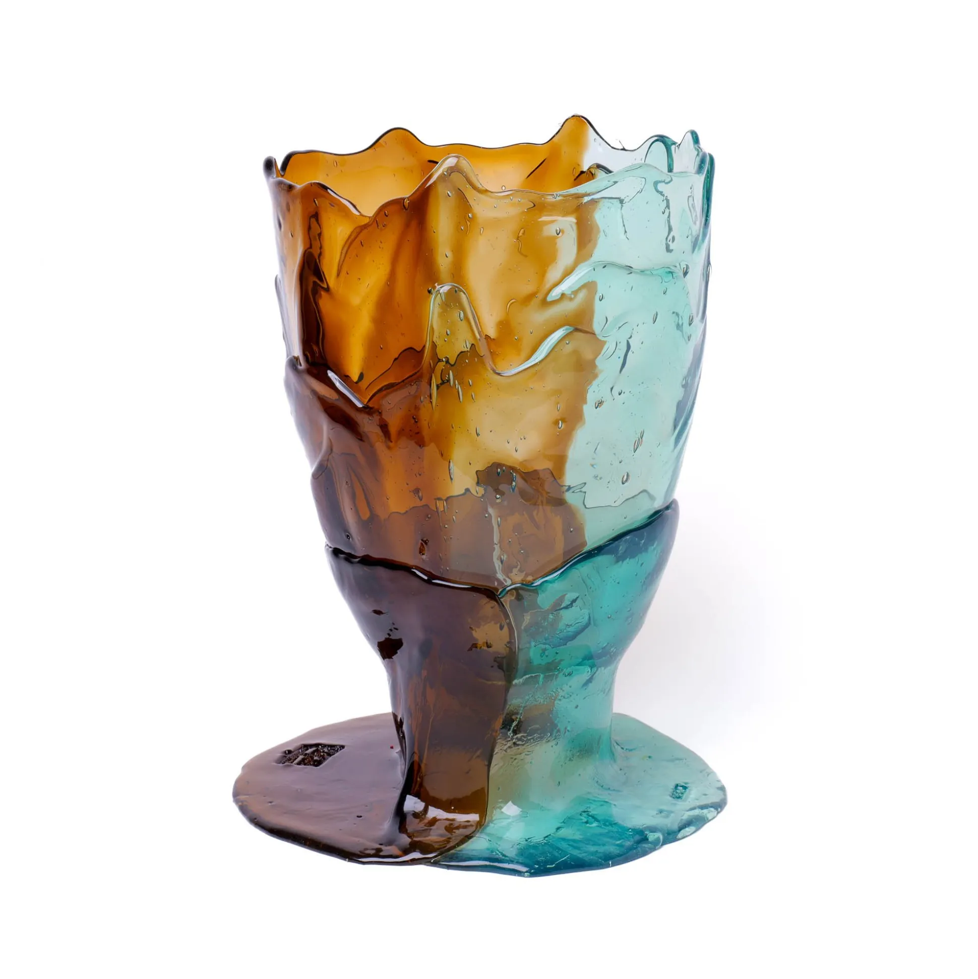 twins_c_vase__aqua_brown_1.webp Twins C Vase - Aqua, Brown