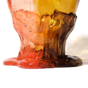 Twins C Vase - Clear Amber And Clear Light Ruby