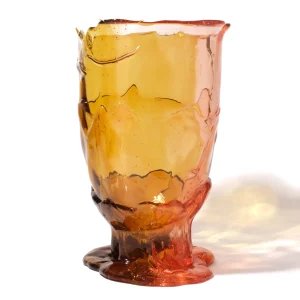 Twins C Vase - Clear Amber And Clear Light Ruby