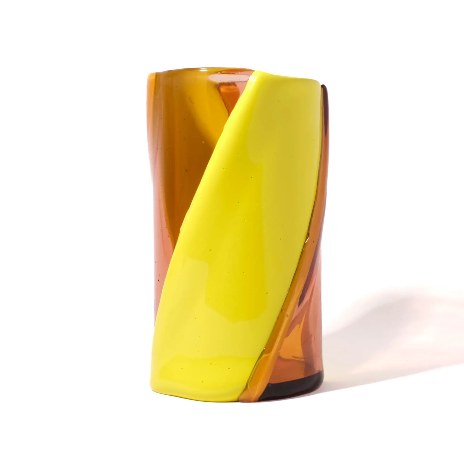 twirl_vase__clear_antique_0.webp Twirl Vase - Clear Antique Pink, Fluo Yellow