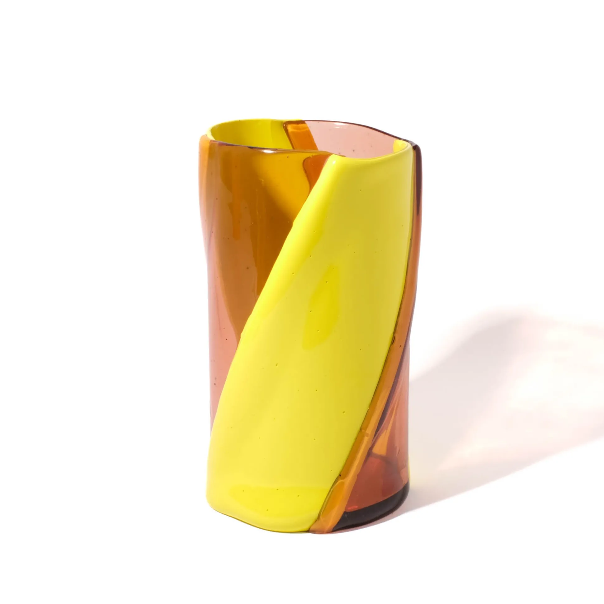 twirl_vase__clear_antique_1.webp Twirl Vase - Clear Antique Pink, Fluo Yellow