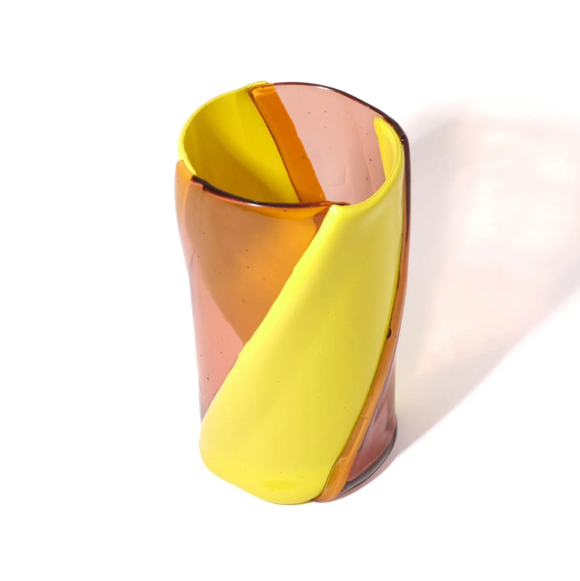 twirl_vase__clear_antique_2.webp Twirl Vase - Clear Antique Pink, Fluo Yellow