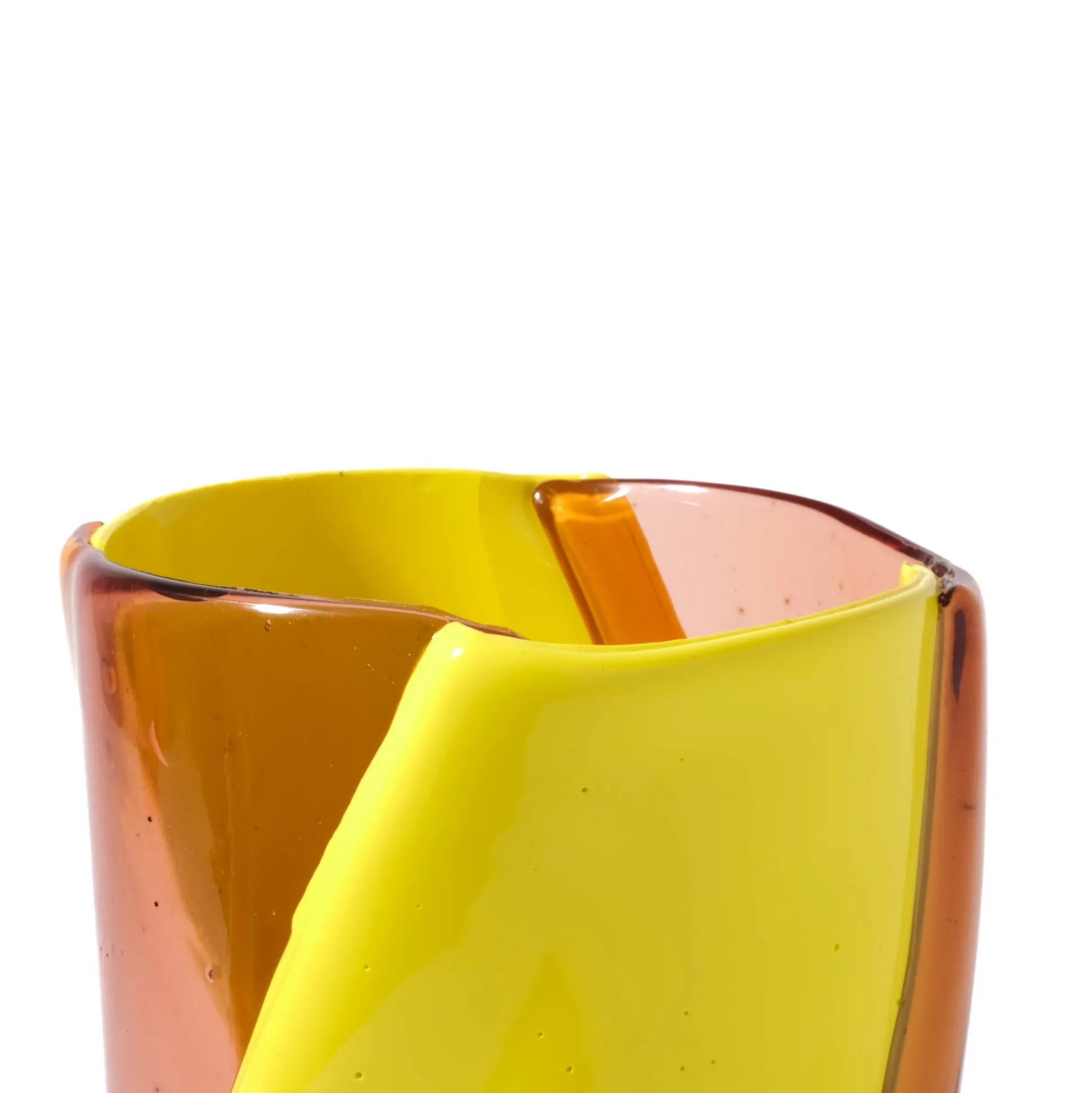 twirl_vase__clear_antique_3.webp Twirl Vase - Clear Antique Pink, Fluo Yellow