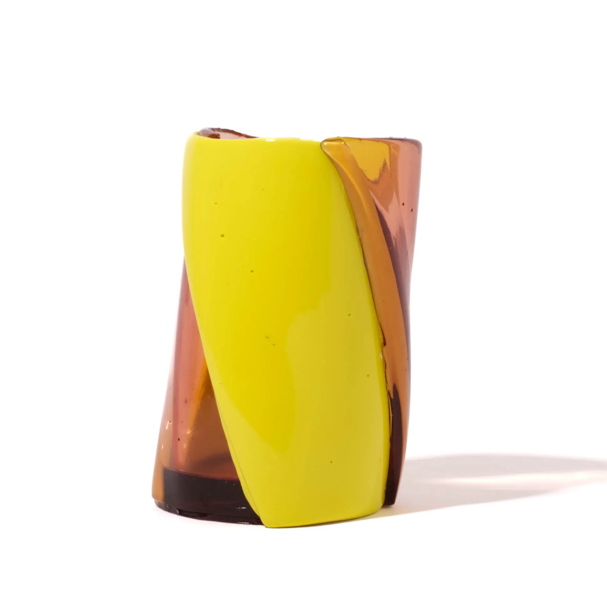 twirl_vase__clear_antique_5.webp Twirl Vase - Clear Antique Pink, Fluo Yellow