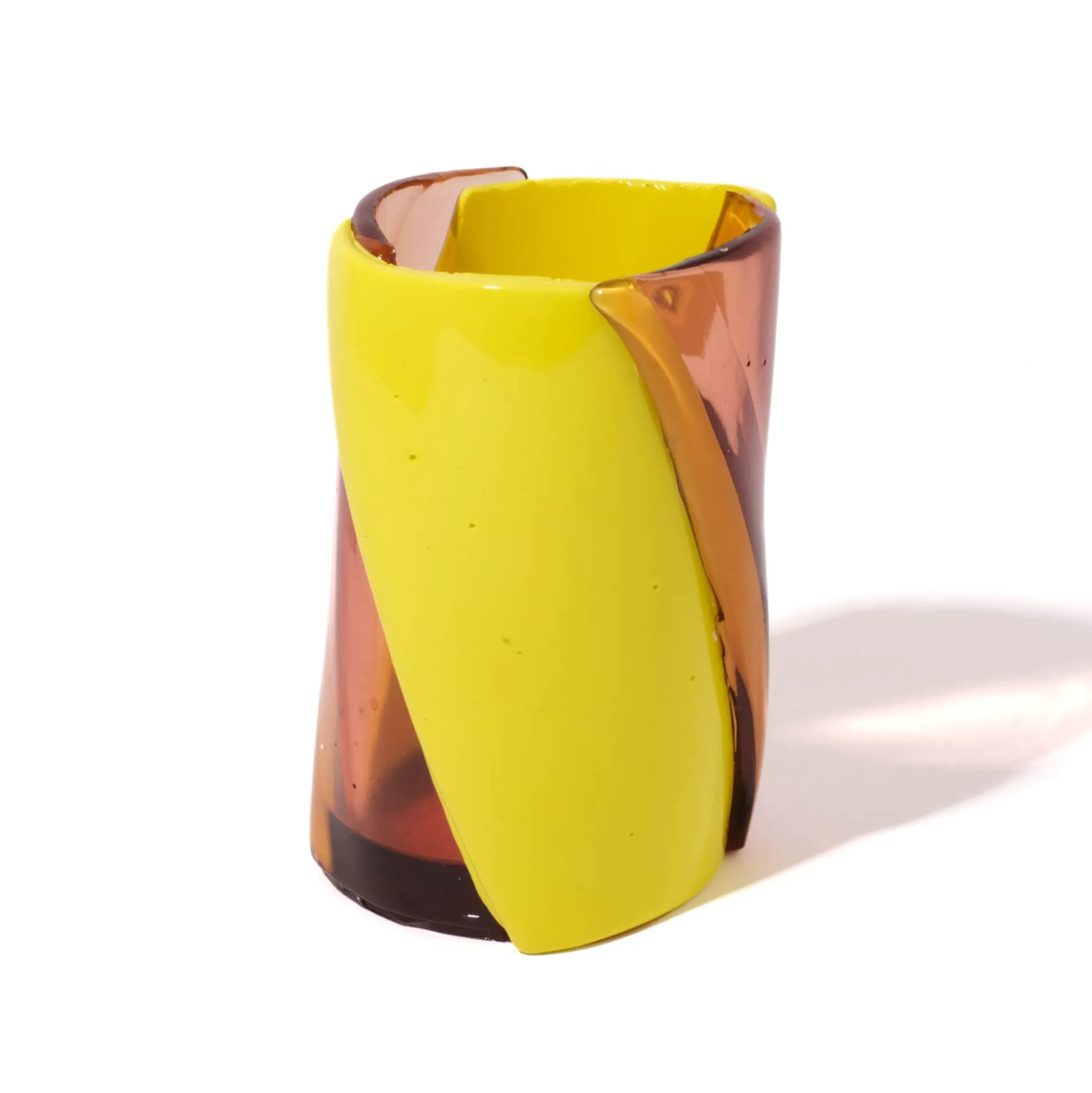 twirl_vase__clear_antique_6.webp Twirl Vase - Clear Antique Pink, Fluo Yellow