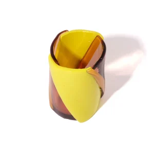 Twirl Vase - Clear Antique Pink, Fluo Yellow