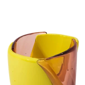Twirl Vase - Clear Antique Pink, Fluo Yellow