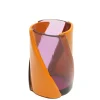 Twirl Vase - Clear Lilac And Matt Pumpkin