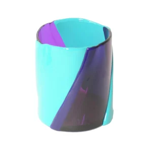 Twirl Vase - Clear Purple, Matt Turquoise