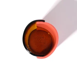 Two Lines Vase - Clear Amber, Dark Salmon