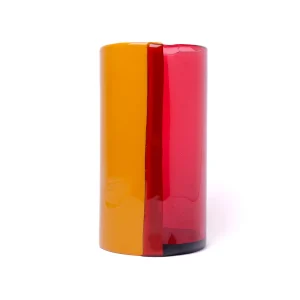 Two Lines Vase - Clear Fuchsia, Matt Ochre