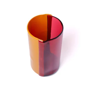 Two Lines Vase - Clear Fuchsia, Matt Ochre